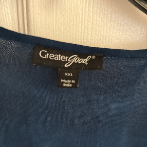 GREATER GOOD OMBRE TIE DYE IKAT BOHO FESTIVE WHIMSIGOTH TOP SIZE XXL 2X - Picture 2 of 5